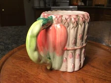 VTG Takahashi San Francisco CERAMIC MUG Asparagus Vegetables Bean Handle JAPAN