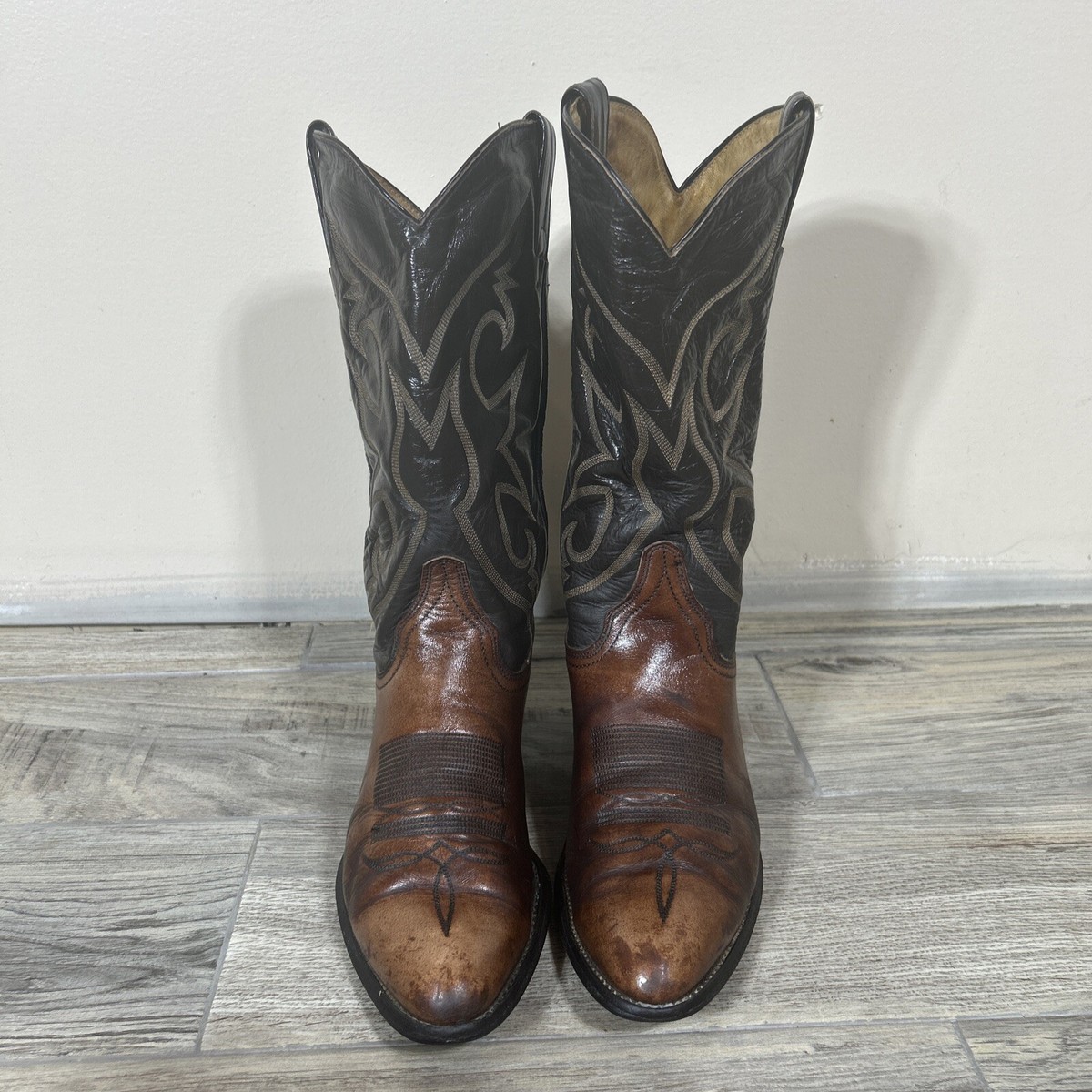 Vintage Abilene Brown Leather Western Stitched Pull On Cowboy Ranch ABILENE Men main image 2