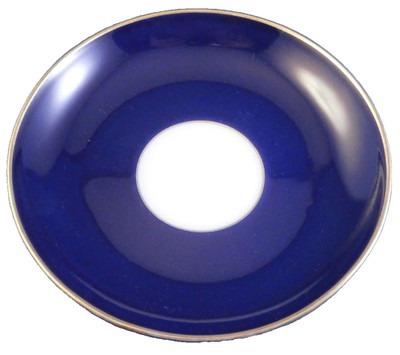 Antique 20thC KPM Berlin Porcelain Cobalt Blue Ground Saucer German Germany