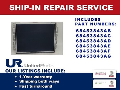 REPAIR SERVICE 2022 RAM TOUCHSCREEN MULTIMEDIA RADIO 68453843AG & OTHER PART #'S