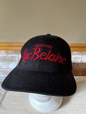 Luc Belaire Chicago Snapback Hat Black Red Embroidered Adjustable Cap Black Red