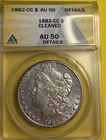 ANACS AU50 Details, 1882-CC MORGAN SILVER DOLLAR $1