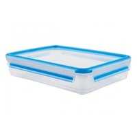 Emsa Clip & Close Frischhaltedose 1,65L Rechteckig, Blau/Klar