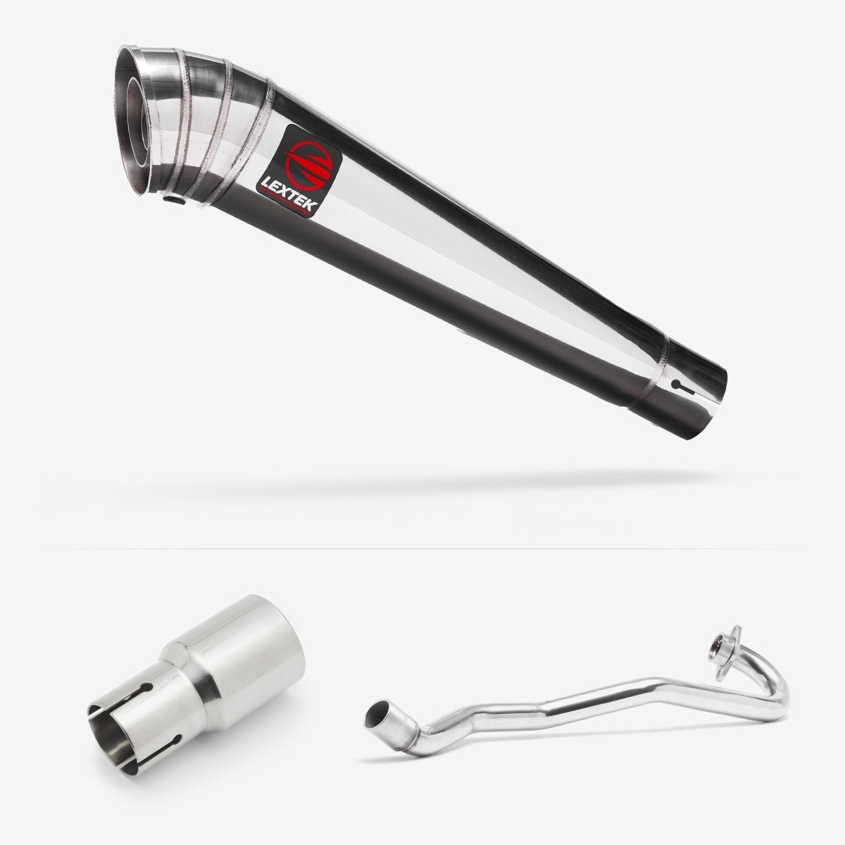 Lextek Stainless Steel MP4 Polished 300mm Exhaust System Silencer Rear EXKT1356