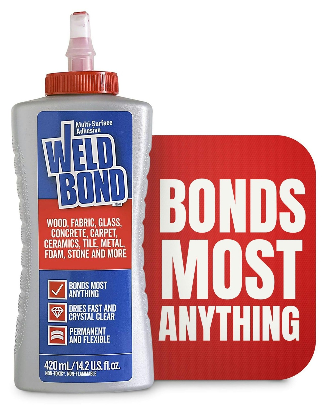Multi-Surface Adhesive Glue, Bonds Most Anything. Use as Wood Glue or on Fabr...