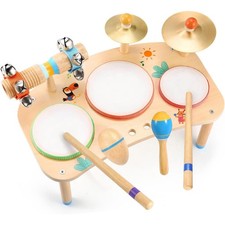 WINYGZ Toddler Drum Set   11 in 1 Kids Musical Instruments with Resonant Drum...