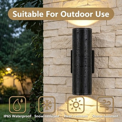 LETRY LED Outdoor Wall Light Cylinder Waterproof Up&Down Lighting Wall Sconce