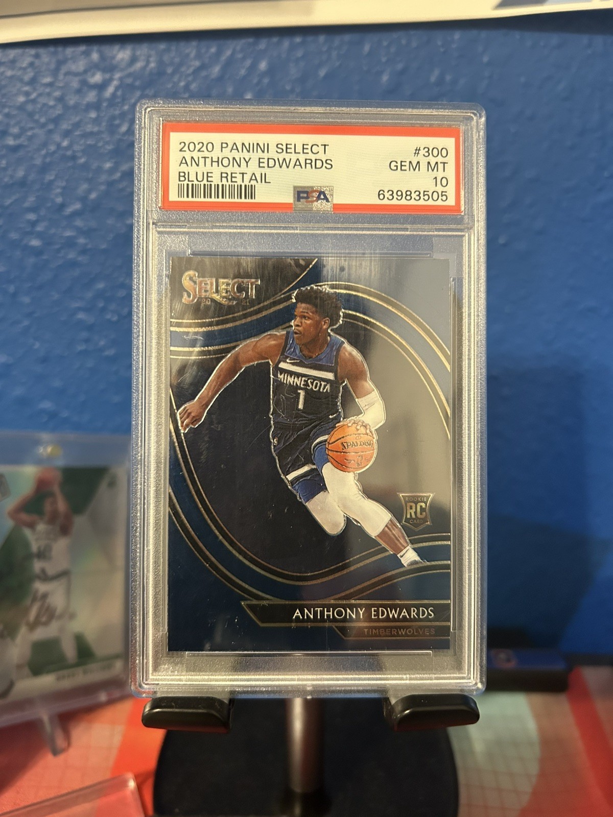 2020 Panini Select Anthony Edwards RC Blue Retail PSA 10 Gem Mint #300 Courtside