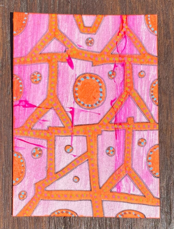 ACEO contemporary abstract original painting signed 499