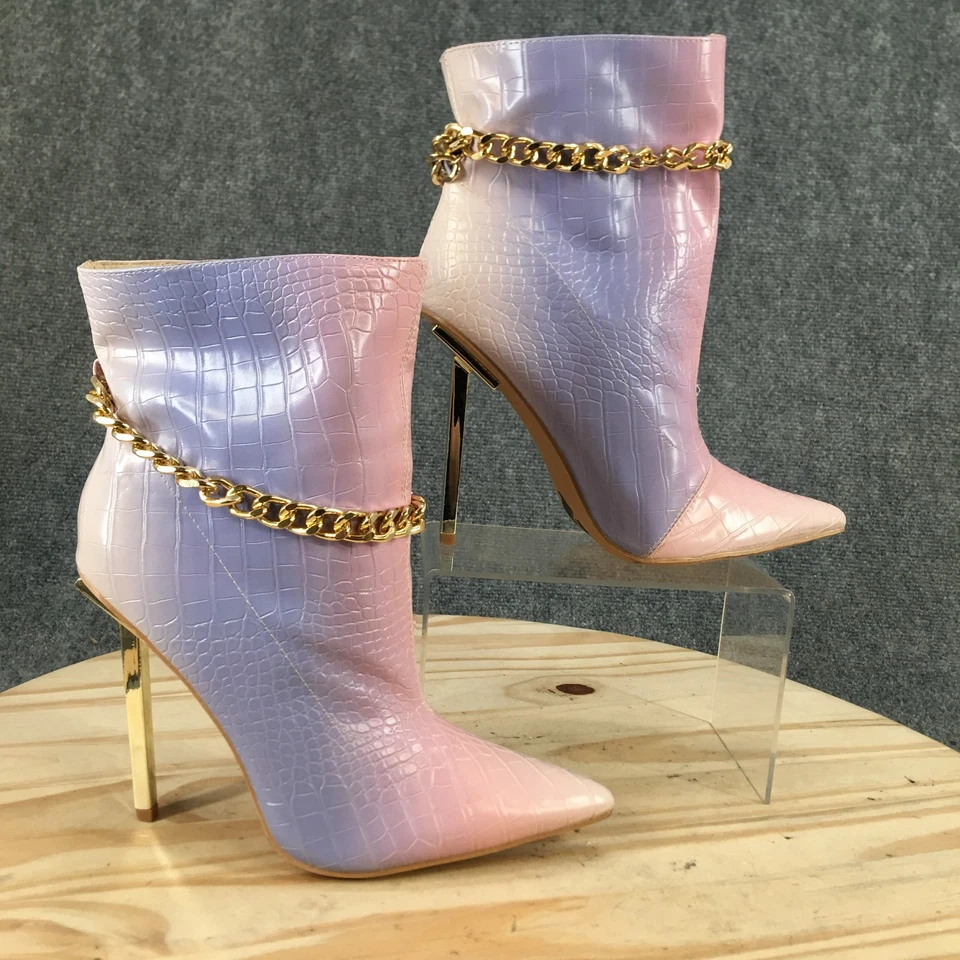 Botas Cape Robbin para mujer 8,5 multicolor Joelle botín imitación cuero cadenas Foto 2 de 4