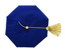 MyGradDay Doctoral Graduation Tam 8 Sides Doctorate Cap PhD Blue/Black Velvet...