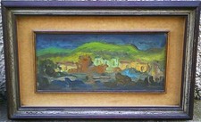 BRUNO GUIDI (Li 1916 - 2002 Roma) - SERA SUL BORGO - VECCHIO QUADRO DIPINTO OLIO