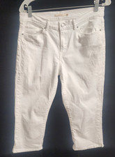 Levi’s Classic Capri Jeans W29 (8) White Stretch MidRise Cropped Embroidered Hem