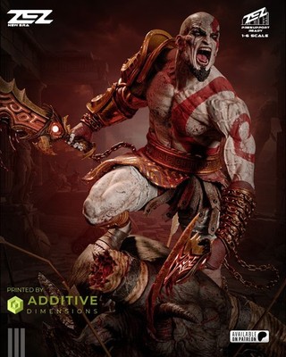 Kratos by Zez FAN ART Figur Statue 1:6 Resin 3D gedruckt DIY Modellbausatz