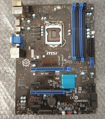MSI Z87-S01 LGA1150 Motherboard with IO Panel ATX Socket for Intel CPUs Untested