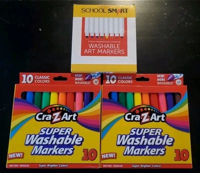 Cra Z Art 20 - Super Washable Markers & SCHOOL SMART 8- Washable Art Markers Lot - Image 1 of 4