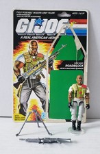 Vintage 1986 GI Joe Roadblock V2 Complete Heavy Machine Gunner Cardback Rare