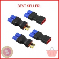 4pcs RC LiPo Battery Connector Adapter Compatible with EC3 to T Male Female Conn