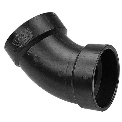 PPG 83536 for PlumbMaster 2 Hub Sch 40 Dwv 45Â° Elbow Abs Black