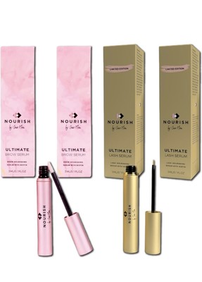 4er Pack Kombi 2x Wimpernserum & 2x Augenbrauenserum Nourish Growth Serum Öl 