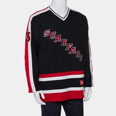 Supreme Black Scarface Embroidered Synthetic Paneled Hockey Jersey