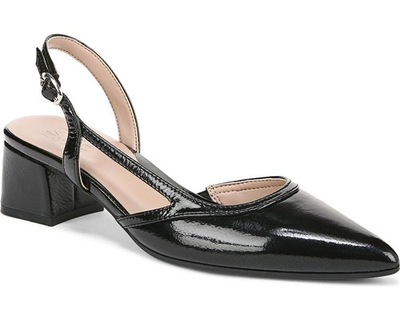 #ad #ad Naturalizer Women#x27;s Mila Pointed Toe Slingback Pump Black Patent 7M $59.99