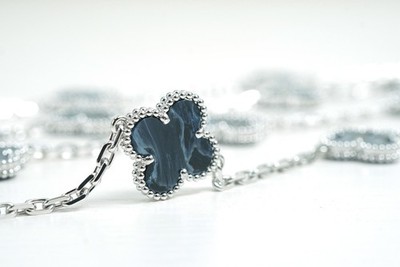 Van Cleef & Arpels 18K White Gold Pietersite Vintage Alhambra 20