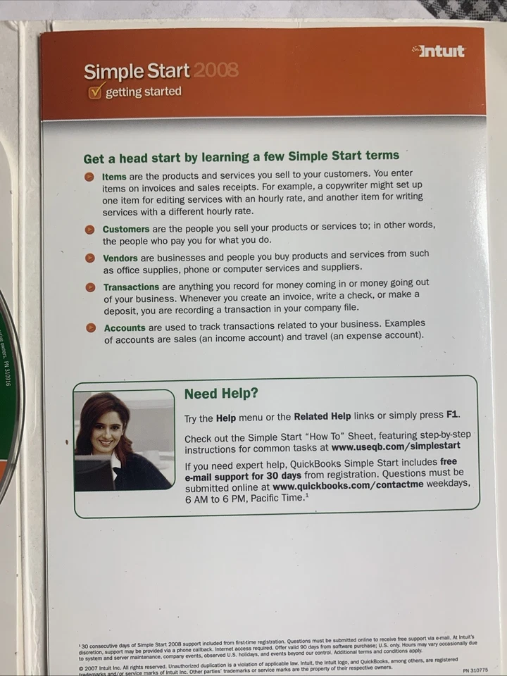 2008 INTUIT QUICKBOOKS Simple Start Plus Pack Software + License key - Image 2 of 4