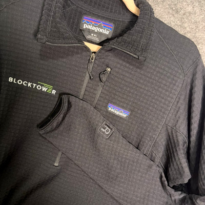 Patagonia R1 Regulator Fleece 1/4 Zip Pullover Mens Sz M Black Polartec Logo