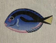 Needlepoint Canvas BLUE TANG FISH DORY Hand Painted 4.5  X 2.5  Tropical