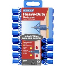 Plasplugs 30 Pack Heavy Duty Plasterboard Fixings 10mm Drill Drywall Plugs