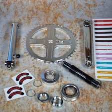 Redline 401 Single Pinch Flight Cranks with BB Chrome 175mm 180mm Old School BMX