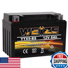 Weize YTX9-BS Maintenance Free Lead-Acid Battery For Motorcycle ATV Honda Pol