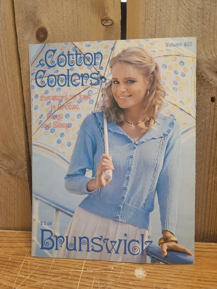 Vintage 1983 Brunswick Cotton Coolers Sweaters to Knit Booklet Brunswick Vol 832 - Image 2 of 4