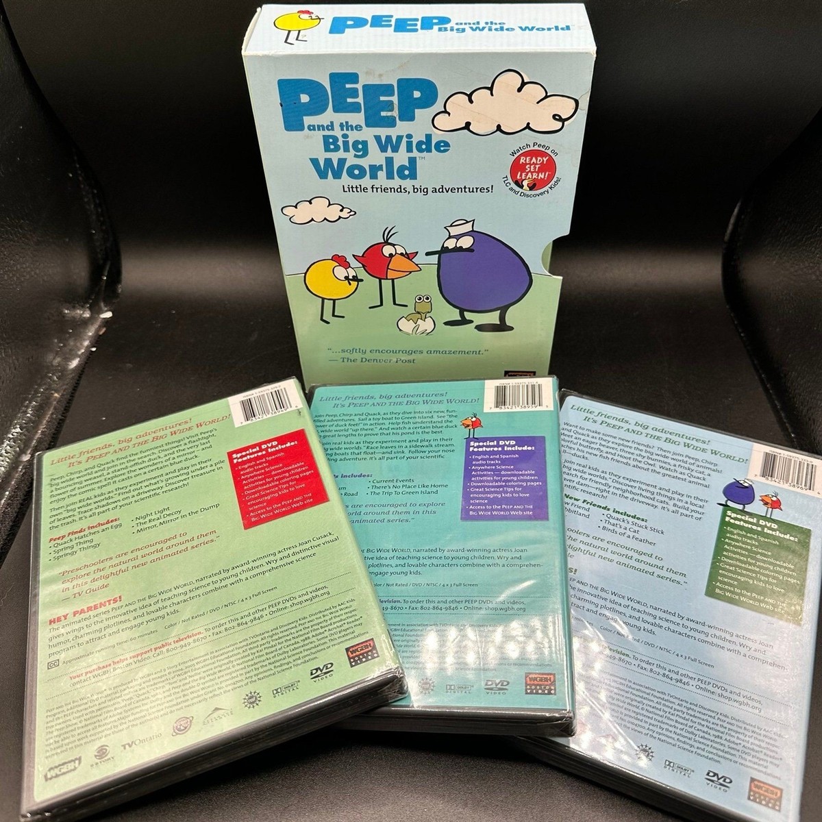 World wide kids DVD、CD、パペット、toy ワールドワイドキッズ DVDセット（30枚） パペット4体 バッグセット