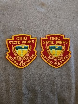 Vintage Ohio State Parks Department of Natural Resources Aufnäher Patch X2