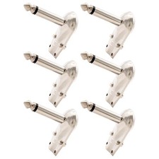 6 Pcs 6.35mm 1/4 Right Angle Mono Plug Flat Male Guitar Audio Adapter Connector
