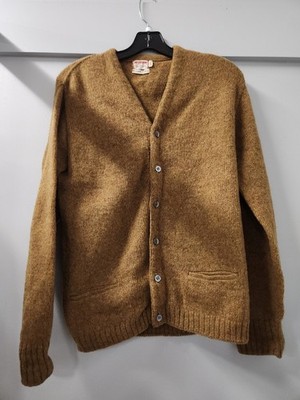 Vintage 60s McGregor Wool Mohair Cardigan Sz M Kurt Cobain Grunge Brown Read