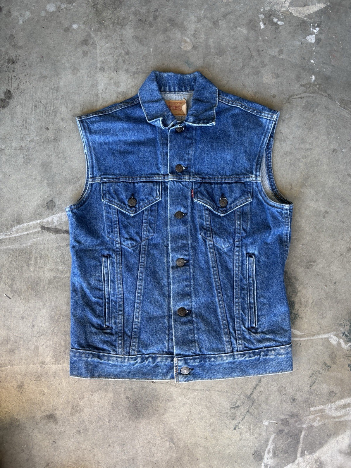 vintage Levi Strauss & Co. 70s/80s Blue Denim Vest Men's dark wash indigo color