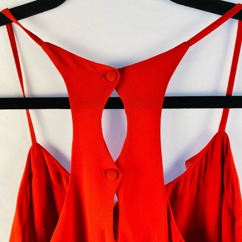 Camiseta sin mangas Naked Zebra roja con volantes correa de espagueti corredor espalda pequeña nueva con etiquetas Y2K salir - Imagen 5 de 8