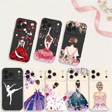 Womens Elegant Phone Case For iPhone 16 Pro Max 15 14 13 Mini 17e Silicone Cover