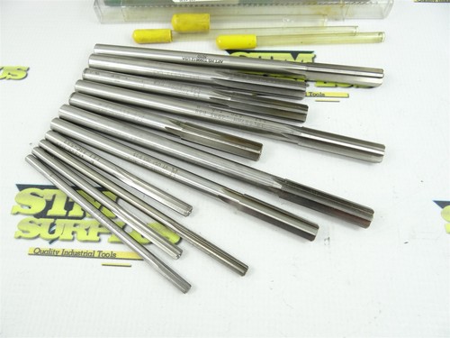 LOT OF 11 ASSORTED HSS CHUCKING REAMERS .2495" TO .5010" DIA L&I YANKEE