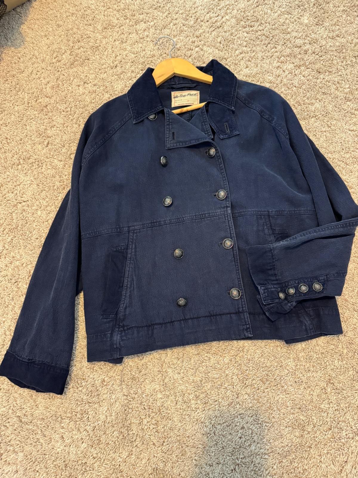 Free People We The Free Viva Surplus Denim Jean Jacket in Starless Sky Size S image 4
