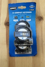 New HART 3-Pack of 6-Foot Compact Measuring Tape Keychains 