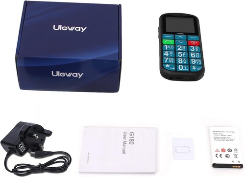 Uleway G190 Blue Dual Sim Unlocked 1.77"Big BUTTON,SOS Keys Senior Mobile Phone - 第 7/9 張圖片