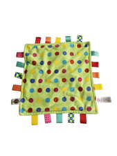 Taggies Colorful Green Orange Polka Dots Lovey Security Blanket SO Soft 12"