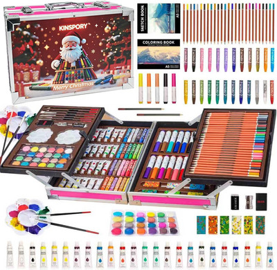 KINSPORY Art Supplies, 139 Pack Painting Drawing Art Kit with 2 Sketch Pads, Del