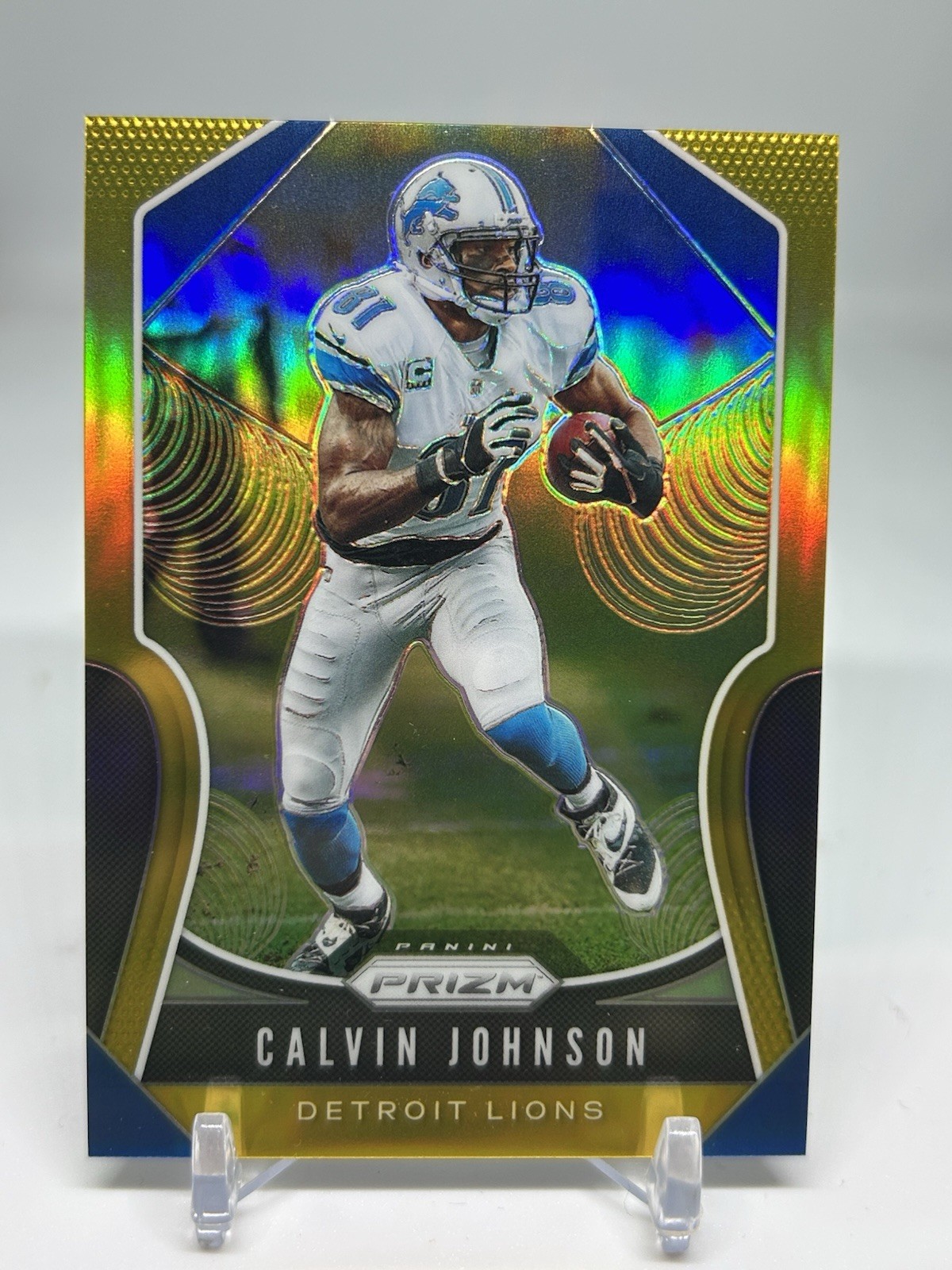 CALVIN JOHNSON 2019 PANINI PRIZM #276 TRUE GOLD /10 SSP 9-19