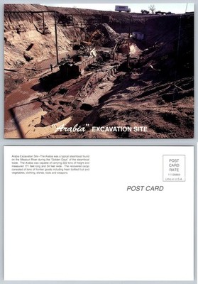 Steamboat Arabia Excavation Site Missouri River Shipwreck Postcard Chrome
