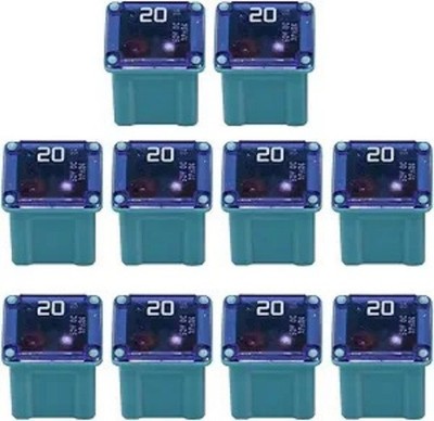 10PCS Car Micro Cartridge Fuse, 20 Amp Vehicle Slow Blow Type Fuses Color: 20A